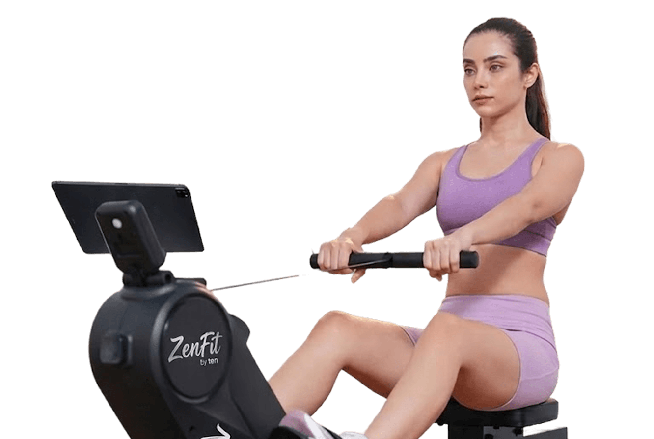 Athlete training on ZenFit rowing equipment